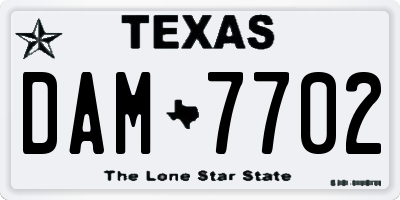 TX license plate DAM7702