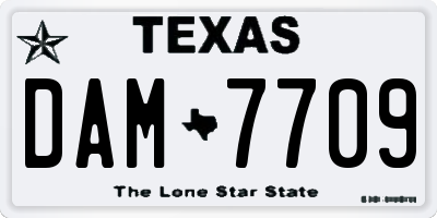 TX license plate DAM7709