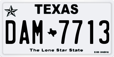 TX license plate DAM7713