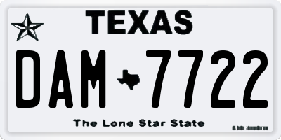 TX license plate DAM7722