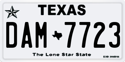 TX license plate DAM7723