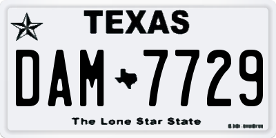 TX license plate DAM7729