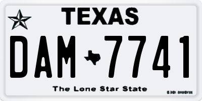 TX license plate DAM7741