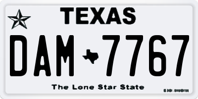 TX license plate DAM7767