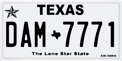 TX license plate DAM7771
