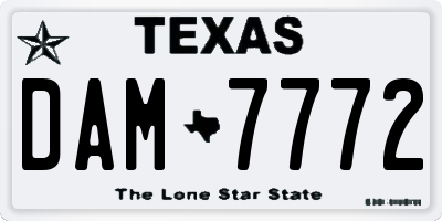 TX license plate DAM7772