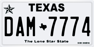 TX license plate DAM7774