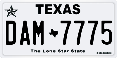 TX license plate DAM7775