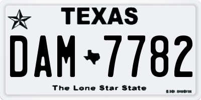 TX license plate DAM7782