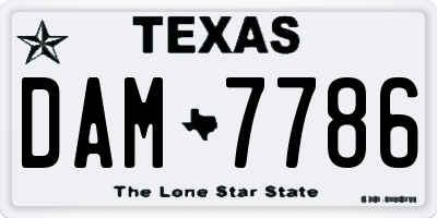 TX license plate DAM7786