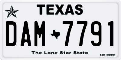 TX license plate DAM7791