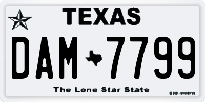 TX license plate DAM7799