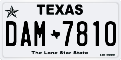 TX license plate DAM7810