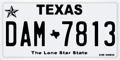 TX license plate DAM7813
