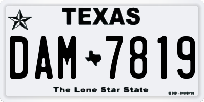 TX license plate DAM7819