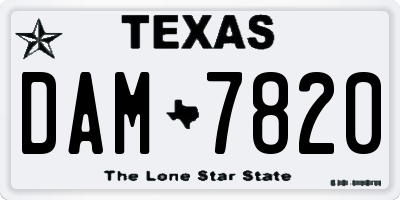 TX license plate DAM7820