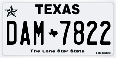 TX license plate DAM7822