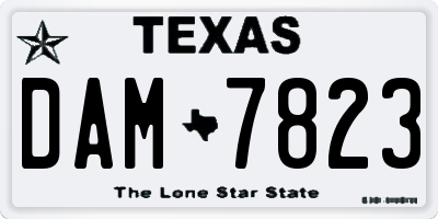 TX license plate DAM7823