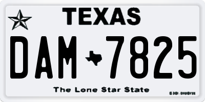 TX license plate DAM7825