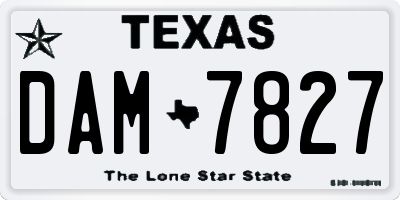 TX license plate DAM7827