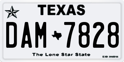 TX license plate DAM7828