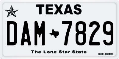 TX license plate DAM7829