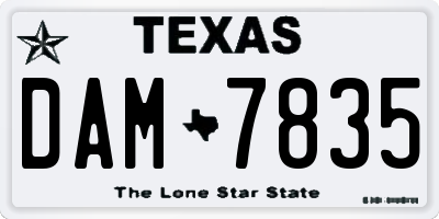TX license plate DAM7835