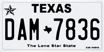TX license plate DAM7836