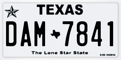 TX license plate DAM7841