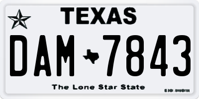 TX license plate DAM7843