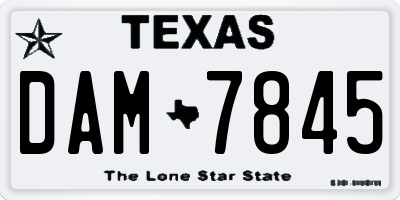 TX license plate DAM7845