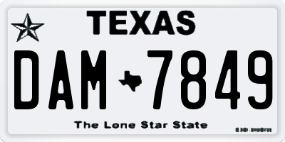 TX license plate DAM7849