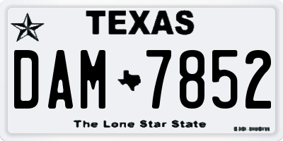 TX license plate DAM7852