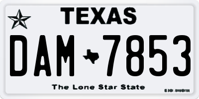 TX license plate DAM7853