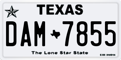 TX license plate DAM7855