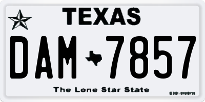 TX license plate DAM7857