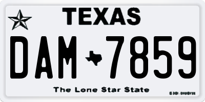 TX license plate DAM7859