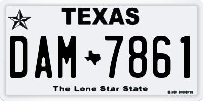TX license plate DAM7861