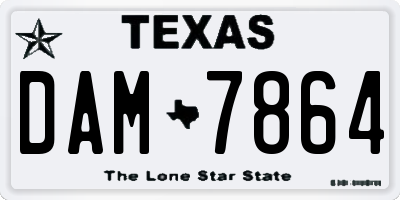TX license plate DAM7864