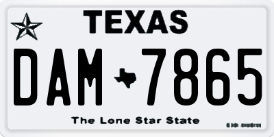 TX license plate DAM7865
