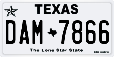 TX license plate DAM7866