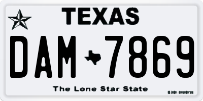 TX license plate DAM7869