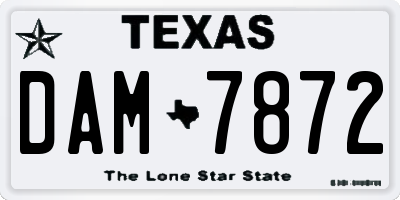 TX license plate DAM7872