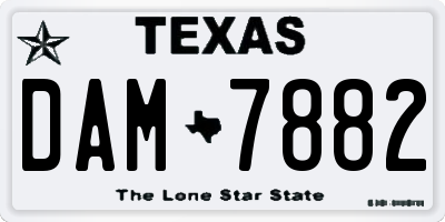 TX license plate DAM7882