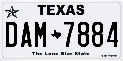 TX license plate DAM7884