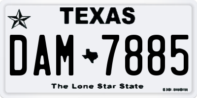 TX license plate DAM7885