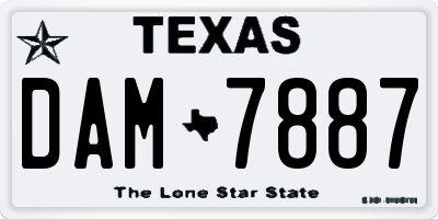 TX license plate DAM7887