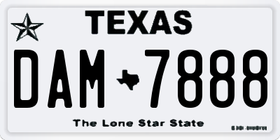 TX license plate DAM7888