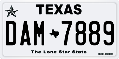 TX license plate DAM7889