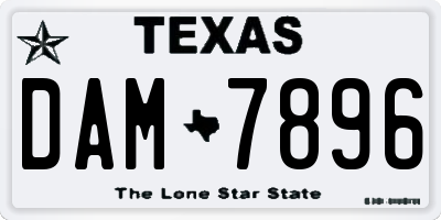 TX license plate DAM7896